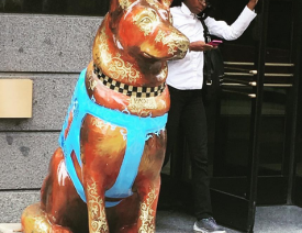 Painted German Shepherd Statues in Chicago - Summer 2017